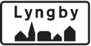 Tættere bebygget område skilt